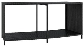2 db fekete polyrattan tárolópolc