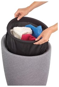 Linen Look világosszürke szennyestartó kosár és ülőke egyben, 20 l - Wenko