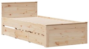 tömör fenyőfa ágy matrac nélkül fejtámlával 90 x 200 cm