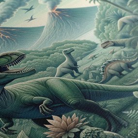 Kép dinoszauruszok vulkános őserdőben