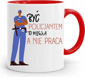 Piros Rendőr Bögre Rendőrnek Lenni Egy Küldetés, fényképes nyomtatással
