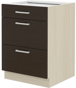 Alsó konyhaszekrény Chasma 60 D 3S BB (ferara tölgy + sötét fa). 1032900