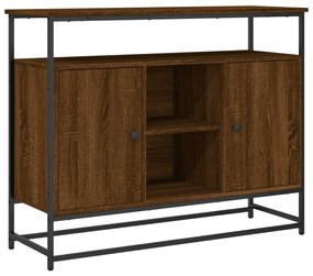 barna tölgy színű szerelt fa tálalószekrény 100 x 35 x 80 cm