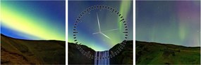 Kép - Aurora Borealis Izlandon (órával) (90x30 cm)