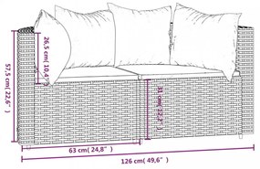 vidaXL 2 db barna polyrattan kerti sarokkanapé párnákkal