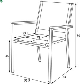 Zahradní židle, kov, síťovina, šedá, AZC-L1303 GREY