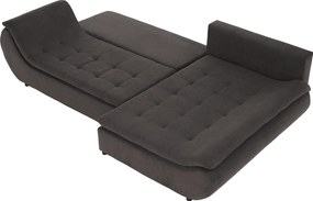 Ülőgarnitúra, szürkésbarna/sárga, szövet, jobbos, BRATO