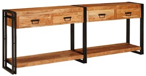 Konzolasztalok Egyéb 2 pcs Barna 200 x 33 x 75 cm Tömör akácfa