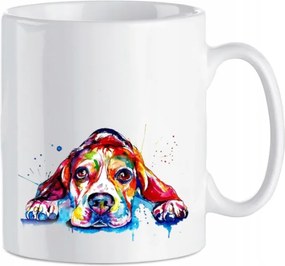 Beagle színes nyomott mintás bögre 330 ml