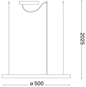 Ideal Lux - LED Dimmelhető csillár zsinóron ORACLE S LED/28W/230V 4000K átm. 50 cm fehér