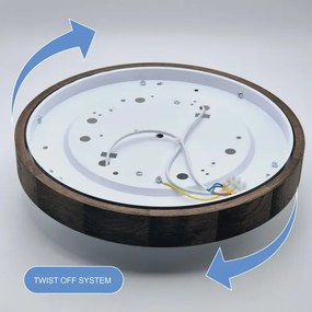 Brilagi - LED mennyezeti lámpa CARVALHO SLIM 2xE27/60W/230V tölgy-dió, Ø37 cm