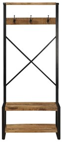 tömör nyers mangófa ruhatartó állvány 80x40x190 cm