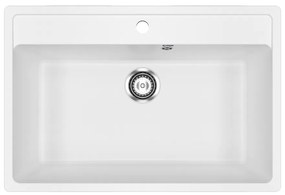 Ulgran U-600-341 Gránit Mosogatótálca - Egymedencés, Téglalap, Extra széles, Tejfehér