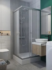Radaway Projecta szögletes zuhanykabin fabrik üveggel 80x80 cm