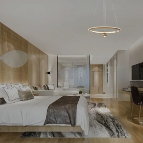 LED Csillár zsinóron LED/45W/230V 3000K átm. 62 cm arany