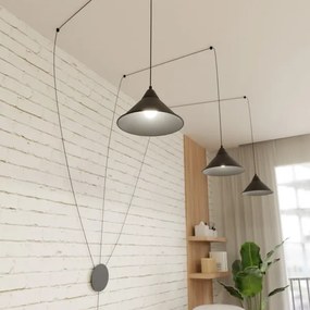 Csillár zsinóron ABRAMO 3xE27/15W/230V fekete