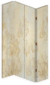 Gario Paraván Arany virágok Méret: 145 x 170 cm, Kivitelezés: Forgó paraván 360°