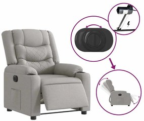 vidaXL felhőszürke szövet elektromos dönthető fotel