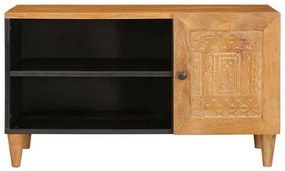 TV szekrény ajtóval Világosbarna 80 x 33 x 46 cm tömör mangófa
