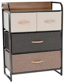 HAZEL TYP 2 szekrény szövet fiókokkal, barna, M