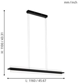 Eglo 98495 - LED Dimmelhető csillár zsinóron SPADAFORA LED/15W/230V