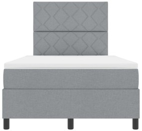 Box Spring Ágy matresszel Világosszürke Kis Dupla Szövet