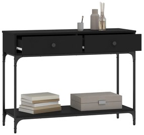 fekete szerelt fa tálalóasztal 100 x 34,5 x 75 cm