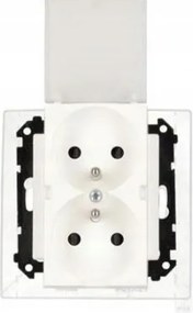 Kettős földelt dugalj IP44 védettséggel, matt fehér, Simon 55 TGZ2BMCZ.01/111A