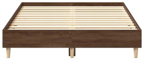barna tölgyszínű szerelt fa ágykeret matrac nélkül 135 x 190cm