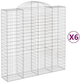 6 db íves horganyzott vas gabion kosár 200x50x200/220 cm