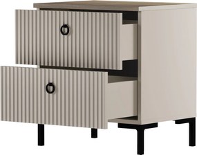 Éjjeliszekrény, szürkésbarna Taupe/silverjack tölgy, DOMCA 2S