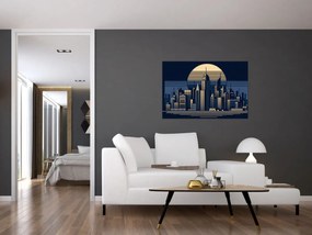 Kép – Geometrikus város (90x60 cm)