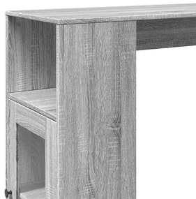 szürke sonoma szerelt fa bárasztal tárolókkal 101x40x103,5 cm