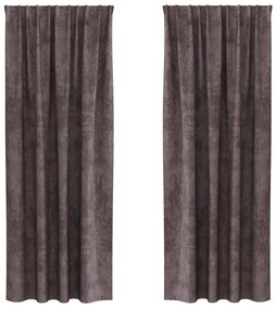 Bársonyos Függönyök 2 db Fülekkel Barna 260x140 cm
