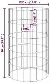 3 db kör alakú horganyzott acél gabion magaságyás Ø30 x 50 cm