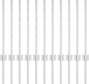 vidaXL Kerítésoszlop 11 pcs Ezüst 60 cm Acél