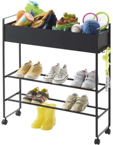 Fekete fém gyerek cipőtartó 74,5x74,5x22 cm Tower – YAMAZAKI