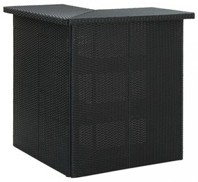 Fekete polyrattan sarok bárasztal 100 x 50 x 105 cm