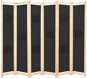 vidaXL fekete 6-paneles szövetparaván 240 x 170 x 4 cm