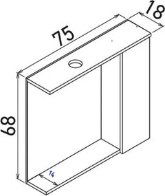 Purus tükrös szekrény, 75 cm – TR785PNC1248