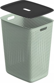 Mosókosár Szennyestartó Kosár Szervező Fedővel Zöld 60L