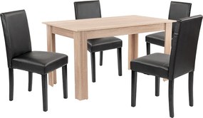 Leon 4+1 étkező garnitúra sonoma tölgy-fekete