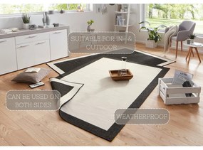 Panama fekete-krémszínű kültéri szőnyeg, 200 x 290 cm - NORTHRUGS
