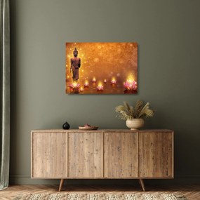 Kép - Buddha arany csillogással (üvegen) (70x50 cm)