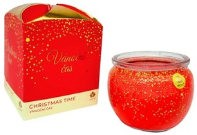 Arome gyertya üvegben és virágos dobozban, Christmas time, 90 g