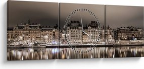 Egy város képe a félhomályban (órával) (90x30 cm)