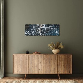 Kép virágos dekorációval (órával) (90x30 cm)