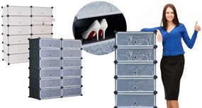 Műanyag elemes cipőtároló szekrény, több színben-fehér