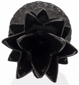 Hamer design fekete ananász kerámia asztali dekoráció 22x9x9cm