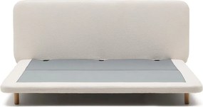 Bézs kárpitozott franciaágy 180x200 cm Odum – Kave Home